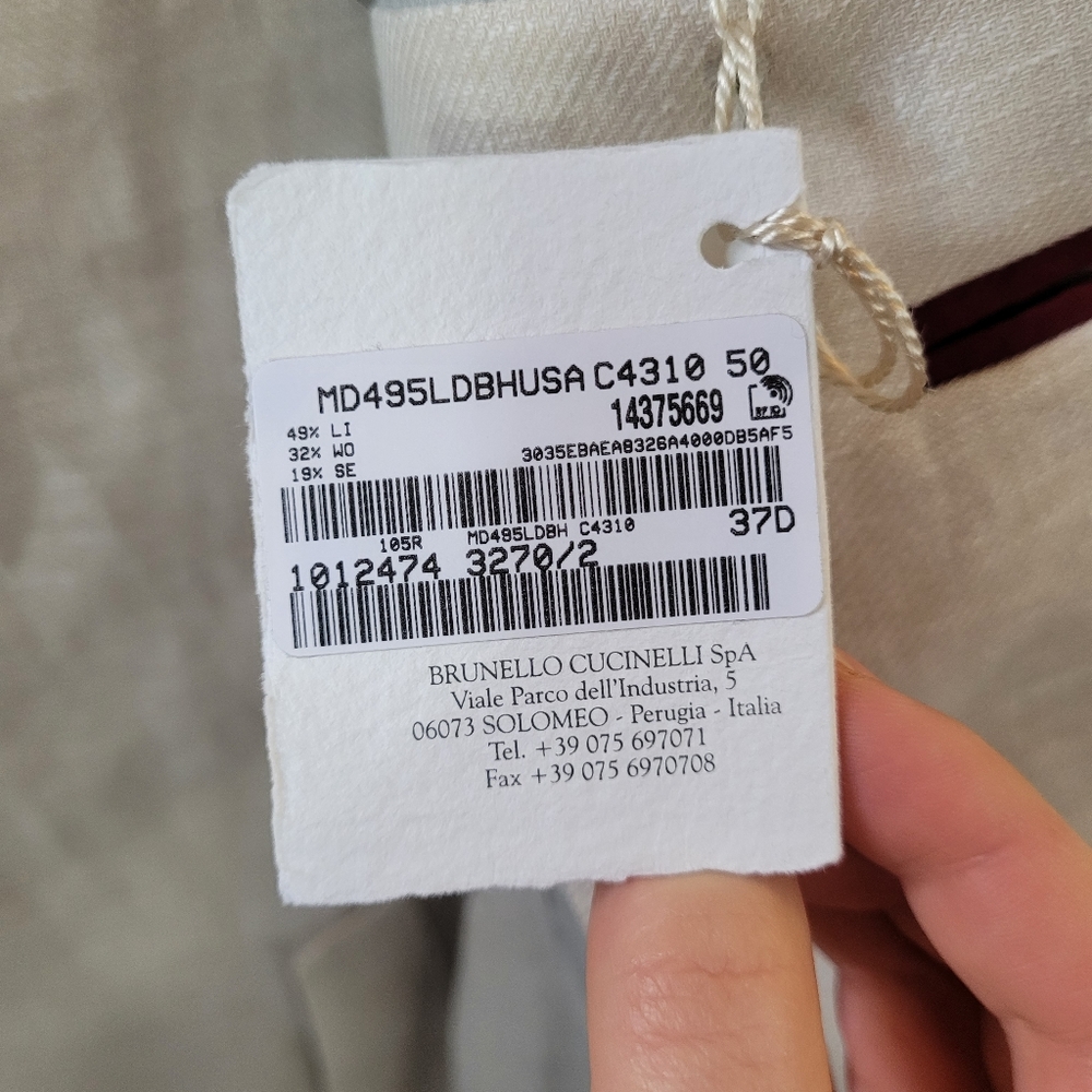 BRUNELLO CUCINELLI Light Beige Linen Wool Silk Blend Sport Jacket Sz IT 50 US 40 - Picture 11 of 16